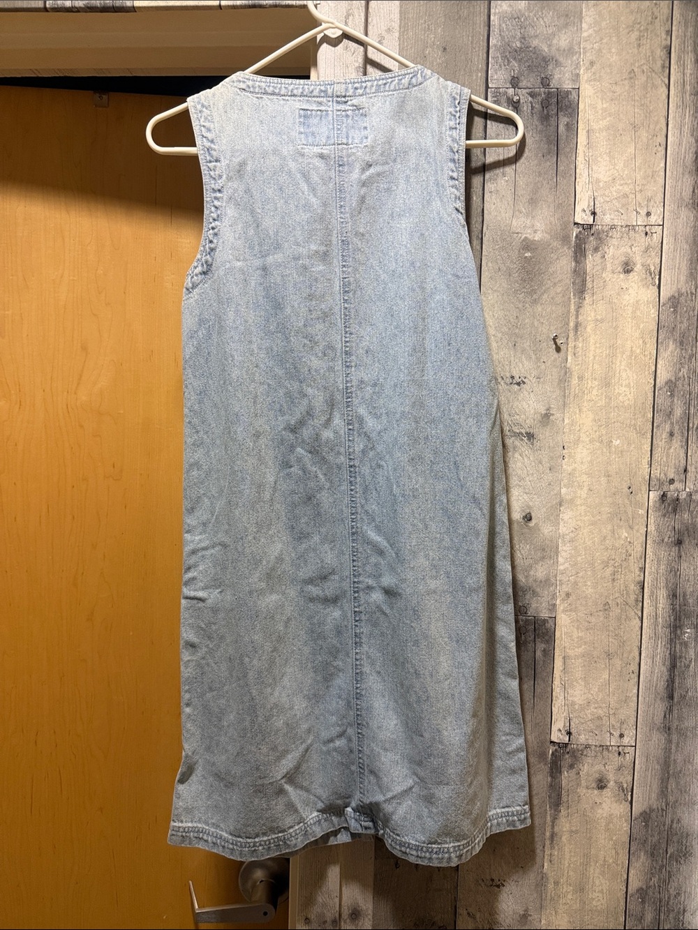 Light Wash Denim Button-Front Sleeveless Dress or vest - Picture 2 of 2